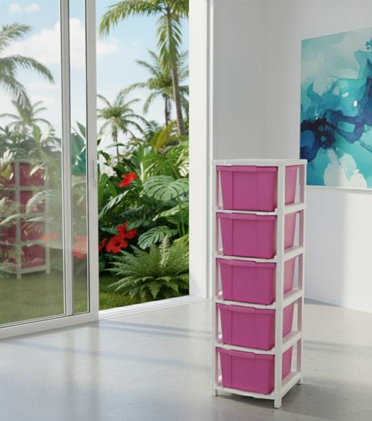 GROTHEORY Multi layer Plastic Storage Cabinet for Clothes with Spacious Drawers PP Collapsible Wardrobe