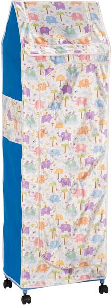 Porchex 1 Door 6 Shelf Fabric Plastic Digital Print ,Office , Badroom,Kids rooms,Storage PP Collapsible Wardrobe