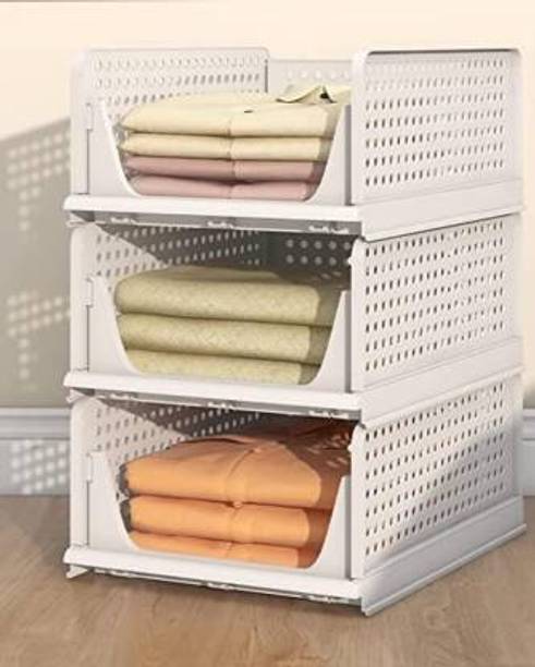 NEWON Clothes Organizer For Wardrobe Cupboard Organizer For Clothes Foldable PVC Collapsible Wardrobe