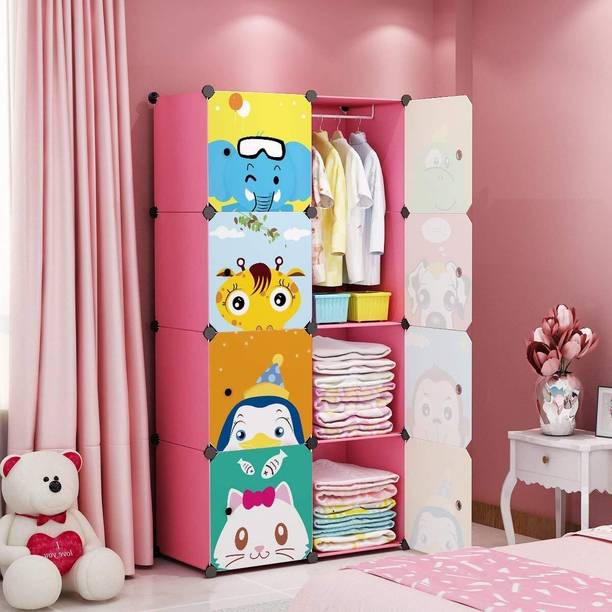 Sasimo 8-Door 8-Shelf Plastic kids Collapsible Cupboard PC Collapsible Wardrobe