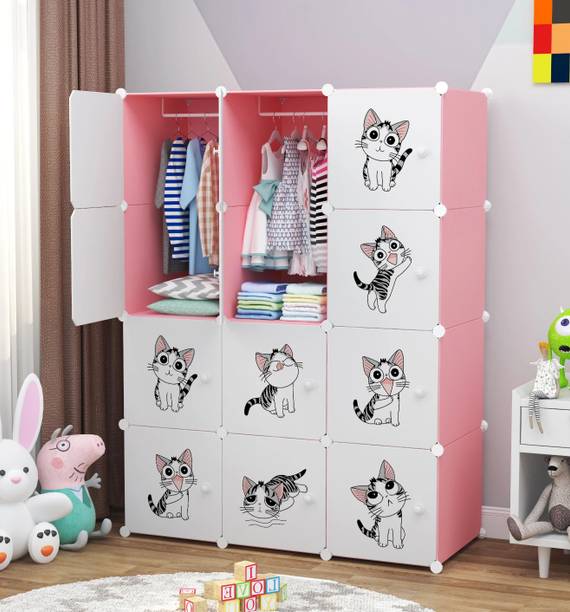 Sasimo 12-Door 12-Shelf Plastic kids Collapsible Cupboard PC Collapsible Wardrobe