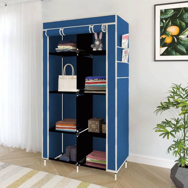 Continental Plastic Collapsible Wardrobe, 1 Hanging Space, 8 Shelves, 1 Side Pocket PP Collapsible Wardrobe