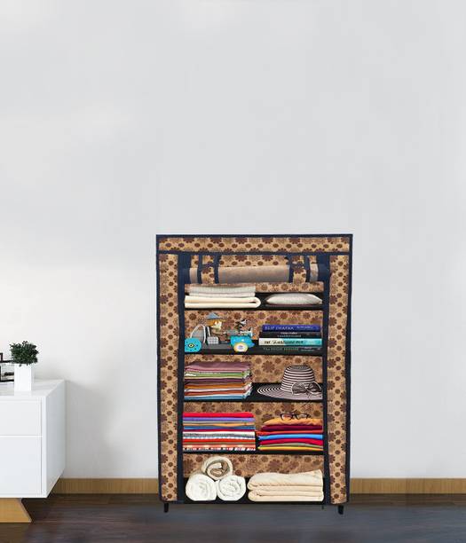 SANAMSTORE Compact Collapsible Wardrobe 5 Layer Cloth Organizer Storage Carbon Steel Collapsible Wardrobe