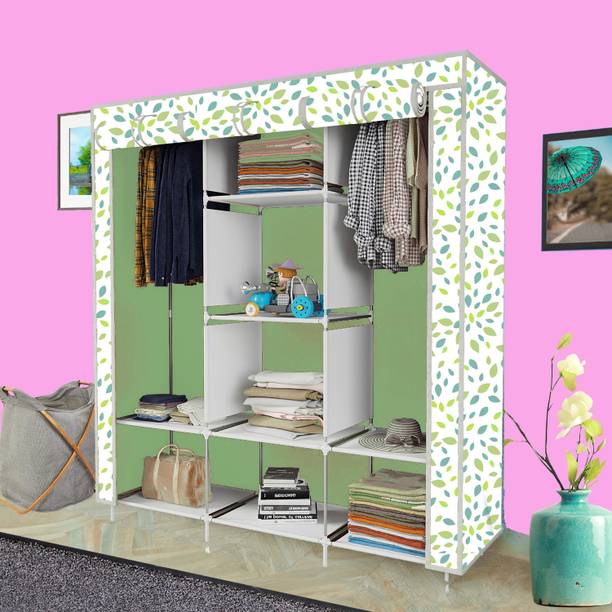 KushHome C1 Printed Wardrobe Carbon Steel Collapsible Wardrobe
