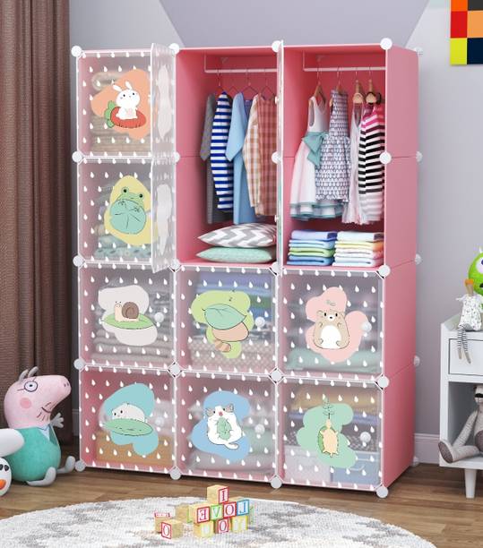 FORMONIX 12-Door 12-Shelf Plastic Collapsible Cupboard Almari PC Collapsible Wardrobe