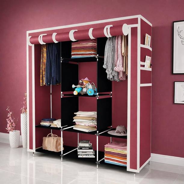 MS MODSTYLE MS MODSTYLE Maroon PP Collapsible Wardrobe