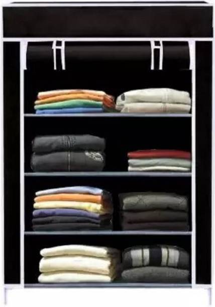 MEZIRE 4 Shelve PVC pipe Shoe Rack PP Collapsible Wardrobe