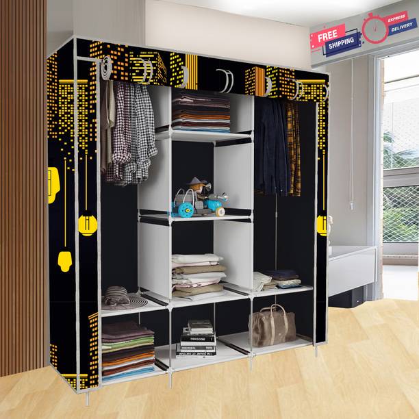 Zooper 3 Door 8 Layer India's 1st Digital Print Carbon Steel Collapsible Wardrobe