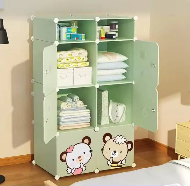 Sasimo 6-Door 8-Shelf Plastic kids Collapsible Cupboard PC Collapsible Wardrobe