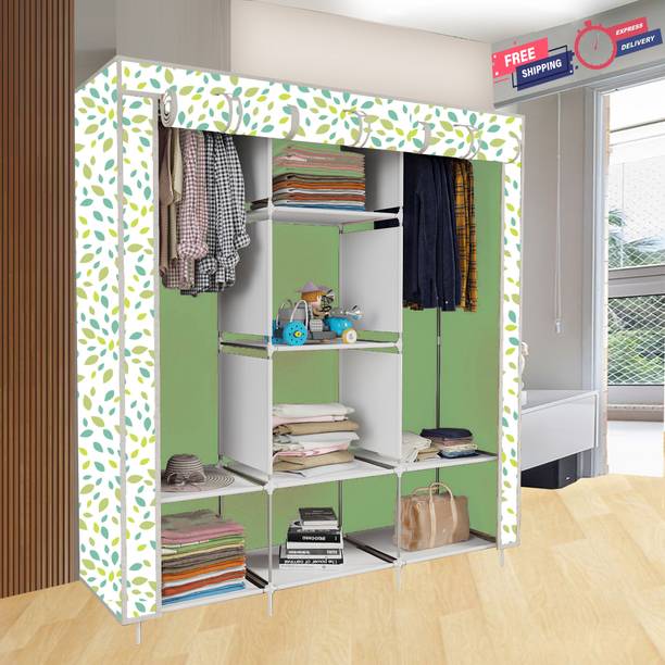 SB07 3 Door 8 Layer Unique Portable Carbon Steel Collapsible Wardrobe