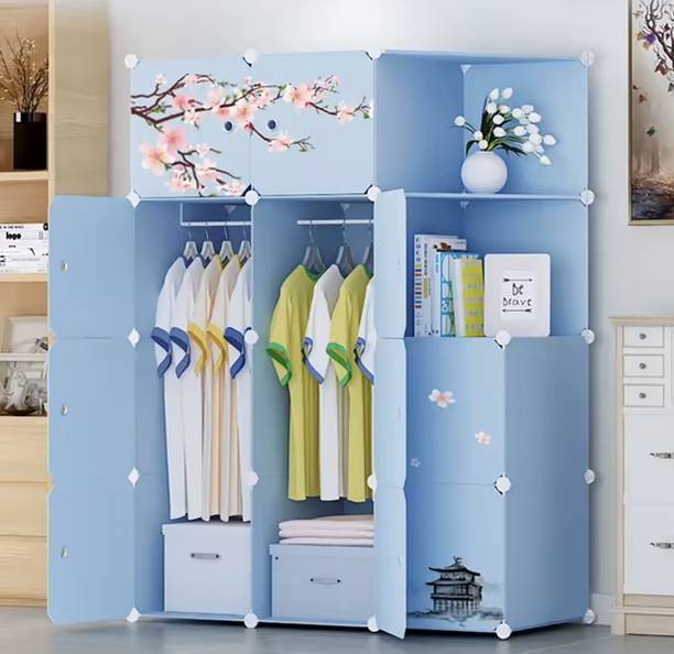 Sasimo 10-Door 12-Shelf Plastic kids Collapsible Cupboard PC Collapsible Wardrobe