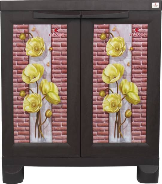 Classic Furniture Liberty 2ft Ratten Flower Theme Wardrobe|Shoerack|Closet for Home&Office PP Collapsible Wardrobe