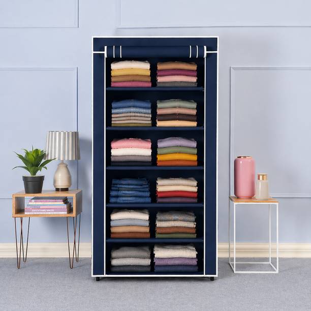 Porchex 6 Shelves Clothes Storage Rack Wardrobe/Cabinet/Multipurpose , Foldable, PP Collapsible Wardrobe