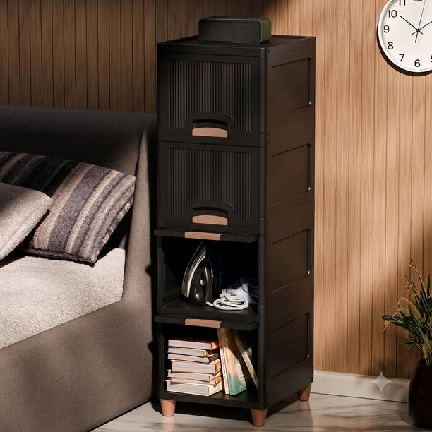 HEGZI Almirah for Clothes Cupboard Clothes Plastic Almirah, 6 Tier Foldable Wardrobe PVC Collapsible Wardrobe