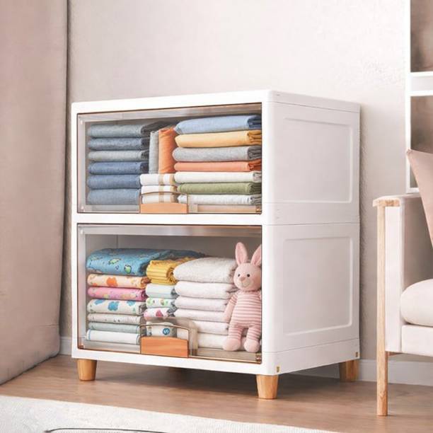 Sasimo 2-Door 2-Shelf Plastic foldable Cupboard PC Collapsible Wardrobe