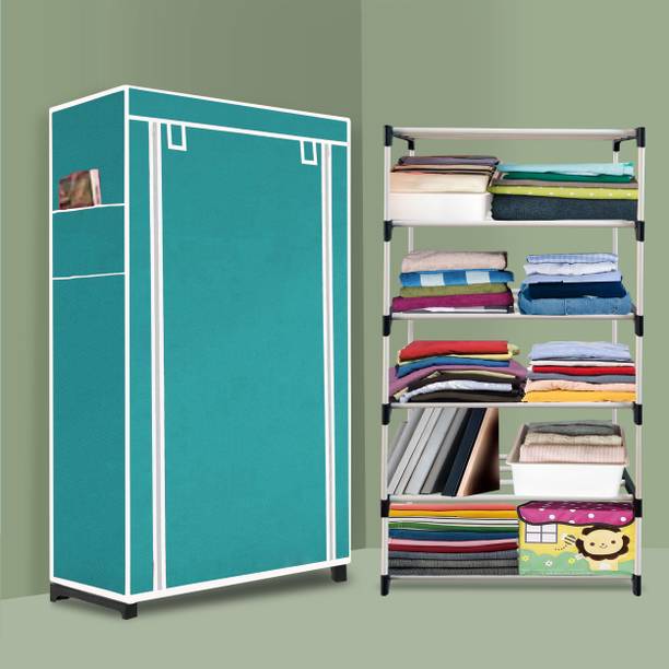 THE REAL ARV 5 Layer Fabric Wardrobe PVC Collapsible Wardrobe