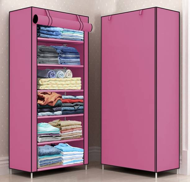 Pali 1 Door 6 Shelf Fabric PP PVC Collapsible Wardrobe