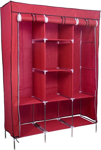 vipash Foldable Wardrobe 88130 6+2 Rack Carbon Steel Collapsible Wardrobe