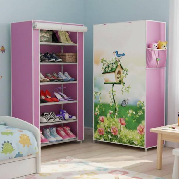 RADHATRADING Open Storage Wardrobe Series Cotton Collapsible Wardrobe