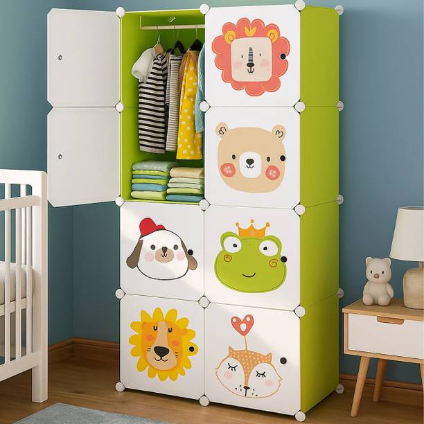 Sasimo 8-Door 8-Shelf Plastic kids Collapsible Cupboard PC Collapsible Wardrobe