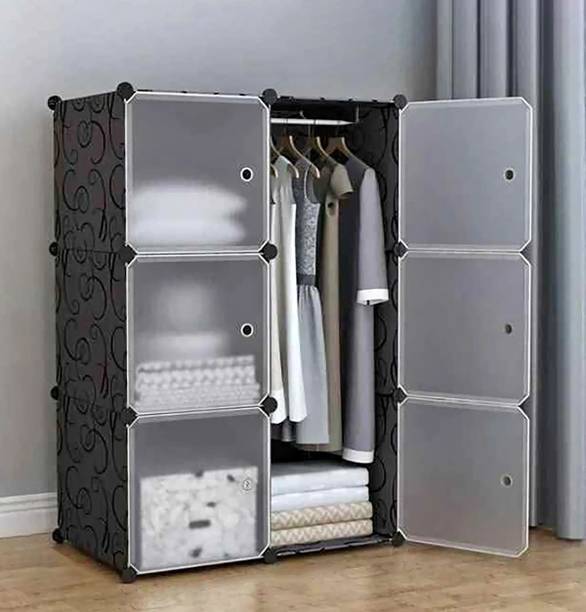Sasimo 6-Door 6-Shelf Plastic kids Collapsible Cupboard PC Collapsible Wardrobe