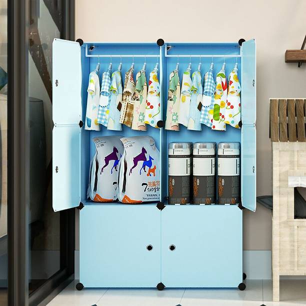 MEVIGO 6-Door 6-Shelf Plastic Collapsible Cupboard PC Collapsible Wardrobe