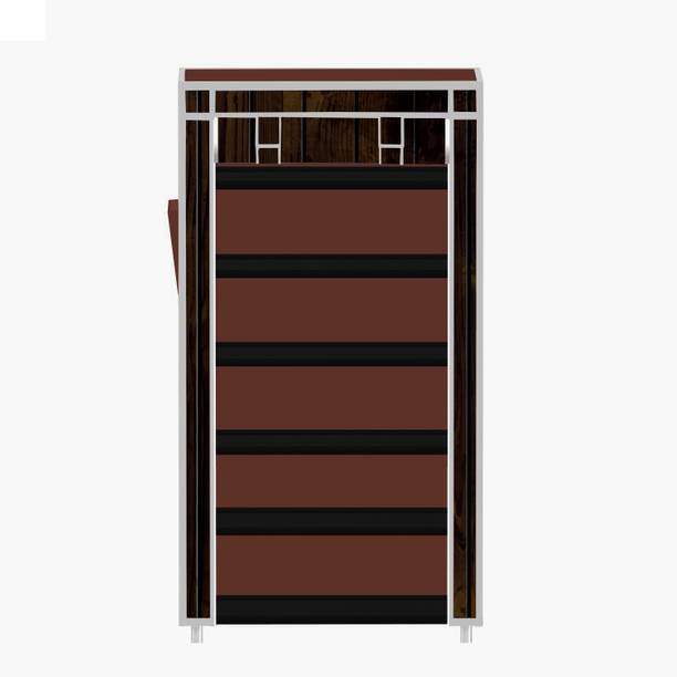 Zofiy 6 Tire Wood Printed PP Collapsible Wardrobe