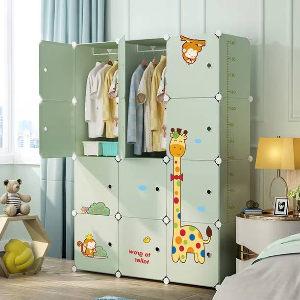 FORMONIX 12-Door 12-Shelf Plastic Collapsible Cupboard Almari PC Collapsible Wardrobe