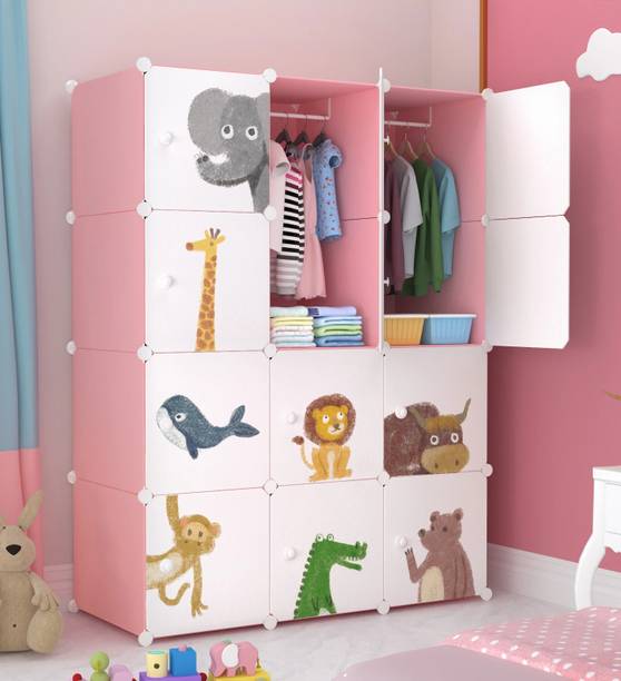 Sasimo 12-Door 12-Shelf Plastic kids Collapsible Cupboard PC Collapsible Wardrobe