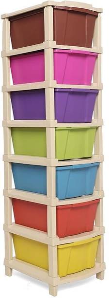 ASHLAS 7XL Plastic Modular Drawer System For Home, Office, Hospital, Parlor, School PP Collapsible Wardrobe