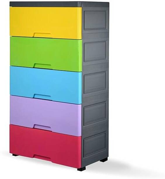 ASHLAS 5 Layer Chest Of Drawers : Versatile Drawer Storage PP Collapsible Wardrobe