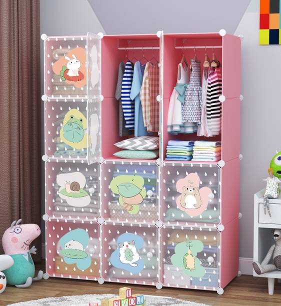EXVITO 12-Door 12-Shelf Plastic almirah for kids, almirah of clothes ,cupboard clothes PC Collapsible Wardrobe