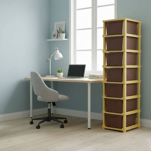 GROTHEORY Premium Multi-Drawer Desktop Storage Cabinet for Office & Study PP Collapsible Wardrobe
