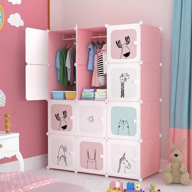 SEASONS 12-Door 12-Shelf Plastic kids Collapsible Cupboard PC Collapsible Wardrobe