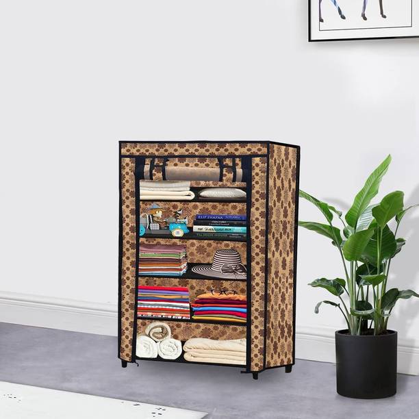 URBAN CHOICE Collapsible Wardrobe 5 Layer Storage Cabinet for Organized Living Carbon Steel Collapsible Wardrobe