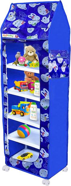 Oyo Baby Multipurpose Plastic Baby Almirah/Kids Wardrobe/Folding Almirah, 6 Shelves Cotton Collapsible Wardrobe