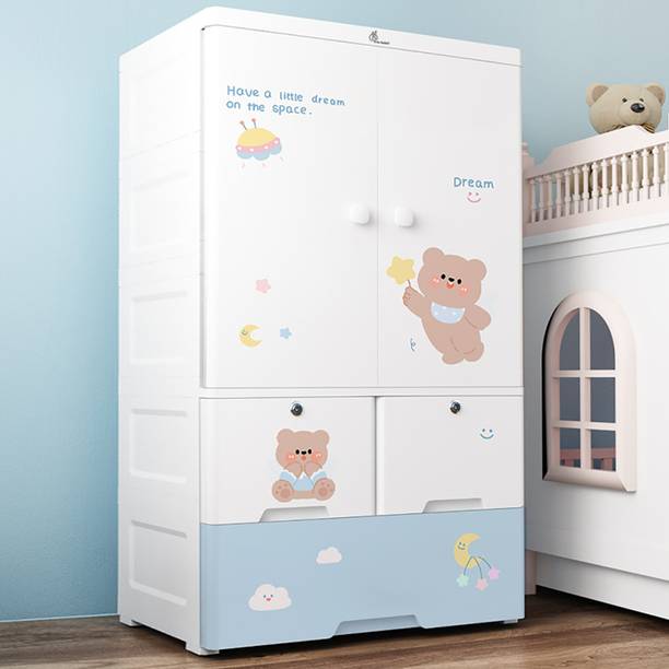 R for Rabbit Kiddo Korner Stellar Wardrobe for Kids | Portable Storage Organizer Almirah PP Collapsible Wardrobe