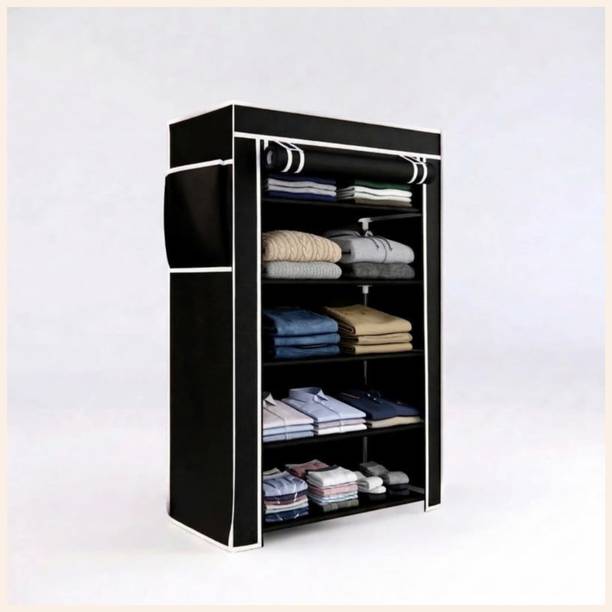 RACKREIGN Portable Cloth Cabinet for Clothes Storage Carbon Steel Collapsible Wardrobe