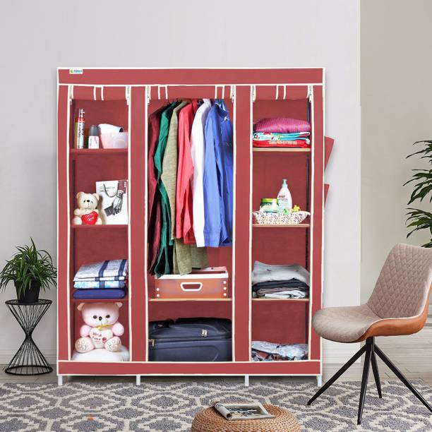 Flipkart Perfect Homes Studio 3-Door 10-Shelf 1-Hanger PP Collapsible Wardrobe