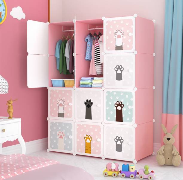 FORMONIX 12-Door 12-Shelf Plastic Collapsible Cupboard Almari PC Collapsible Wardrobe