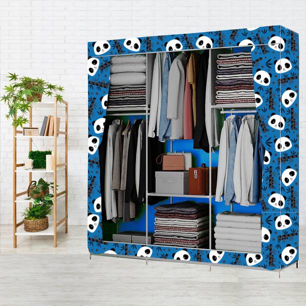 SPIRITED 6 Shelf India's 1st Unique Print Carbon Steel Collapsible Wardrobe