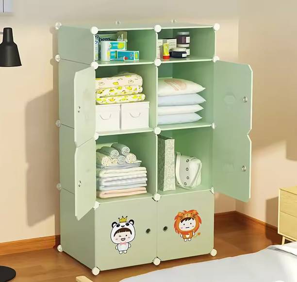 Sasimo 6-Door 8-Shelf Plastic kids Collapsible Cupboard PC Collapsible Wardrobe