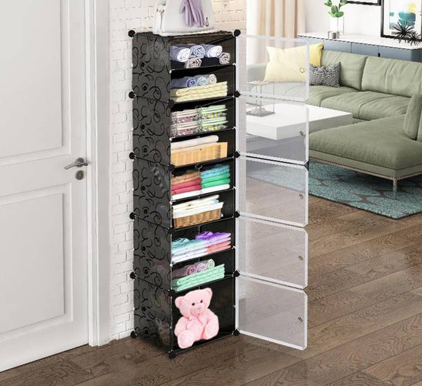 Toriyox 5 Door 10 Shelf Plastic Wardrobe PC Collapsible Wardrobe