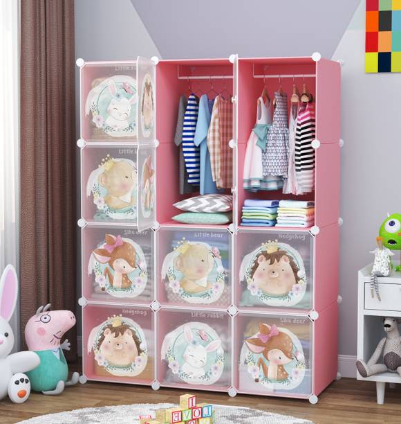 MEVIGO 12-Door 12-Shelf Plastic Collapsible Cupboard PC Collapsible Wardrobe