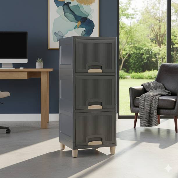 MAXTID Multi Layer Cabinet Suitable for Files, Clothes & Accessories PP Collapsible Wardrobe