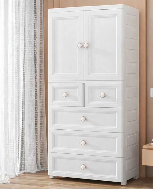 Sasimo 1-Wardrobe 5-Drawer 5-Shelf Plastic foldable Cupboard PC Collapsible Wardrobe