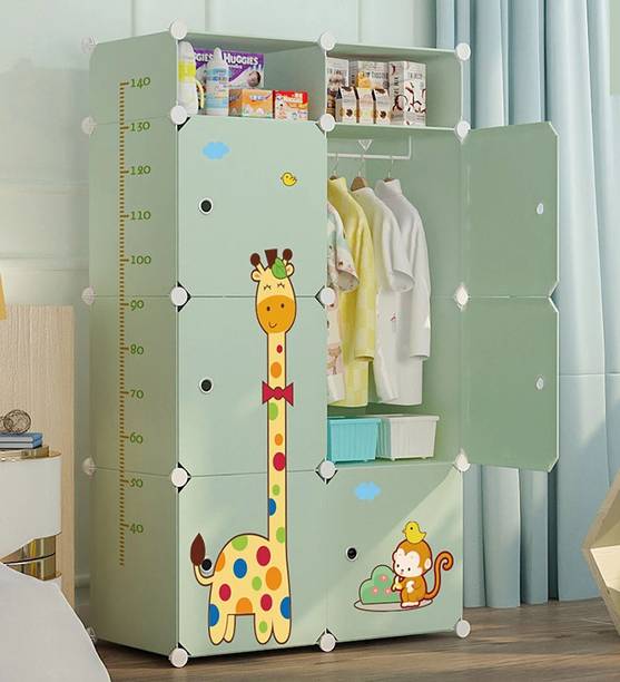 MEVIGO 6-Door 8-Shelf Plastic Collapsible Cupboard PC Collapsible Wardrobe