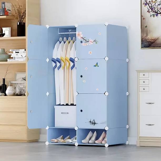 Sasimo 6-Door 8-Shelf Plastic kids Collapsible Cupboard PC Collapsible Wardrobe