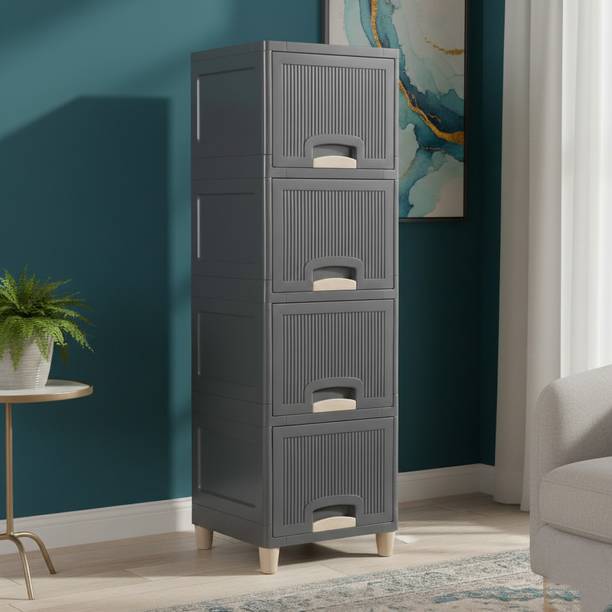 MAXTID Multi Layer Cabinet Suitable for Files, Clothes & Accessories PP Collapsible Wardrobe