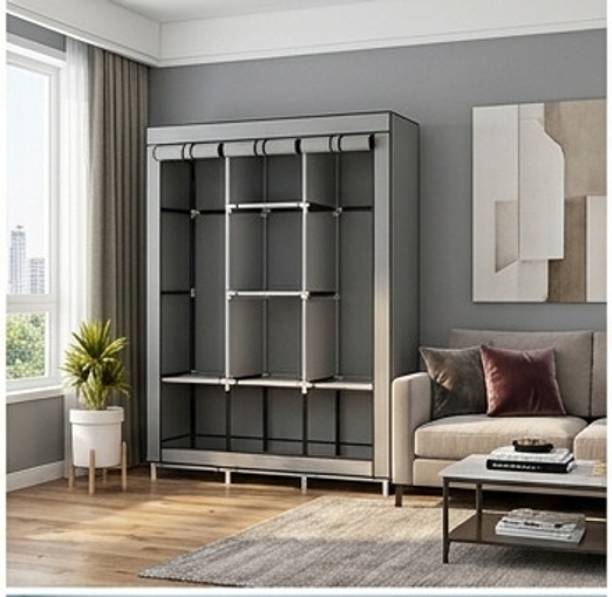 SHOEVAULT SOLID GREY WARDROBE Carbon Steel Collapsible Wardrobe